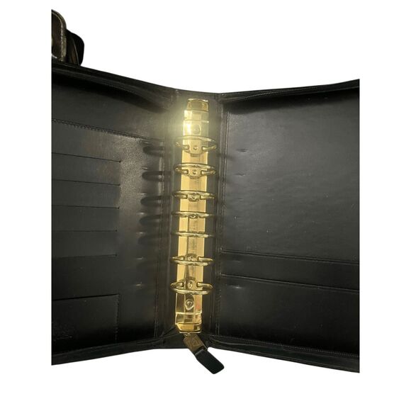 Vintage Franklin Covey Black Leather Zip Around Planner Compact Size - Picture 4 of 6